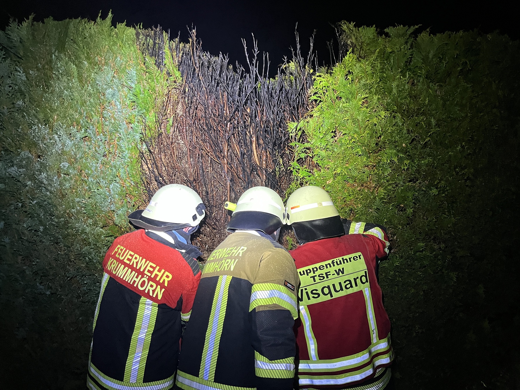 Einsatzfoto Heckenbrand an Silvester in Visquard